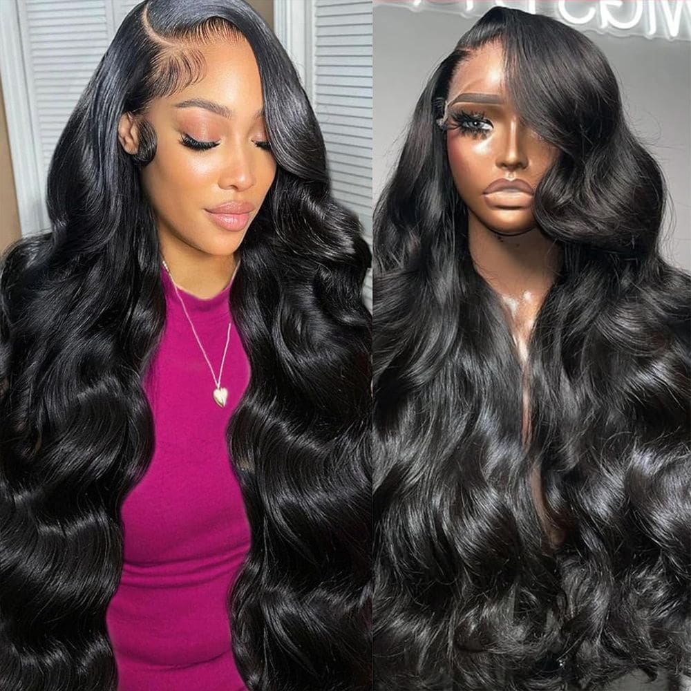 Peruca frontal de renda STOGEDEST Body Wave 20" Human Hair 180 Density