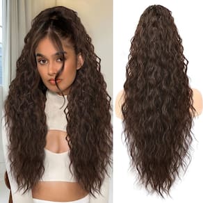 Extensão de rabo de cavalo ORSUNCER Claw, cabelo sintético encaracolado de 30 cm