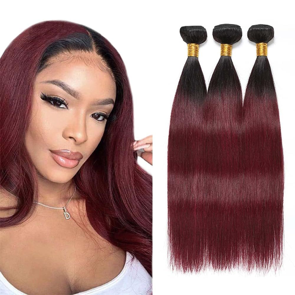 Extensões de cabelo Biottihair Burgundy Straight 40-50cm 3 pacotes