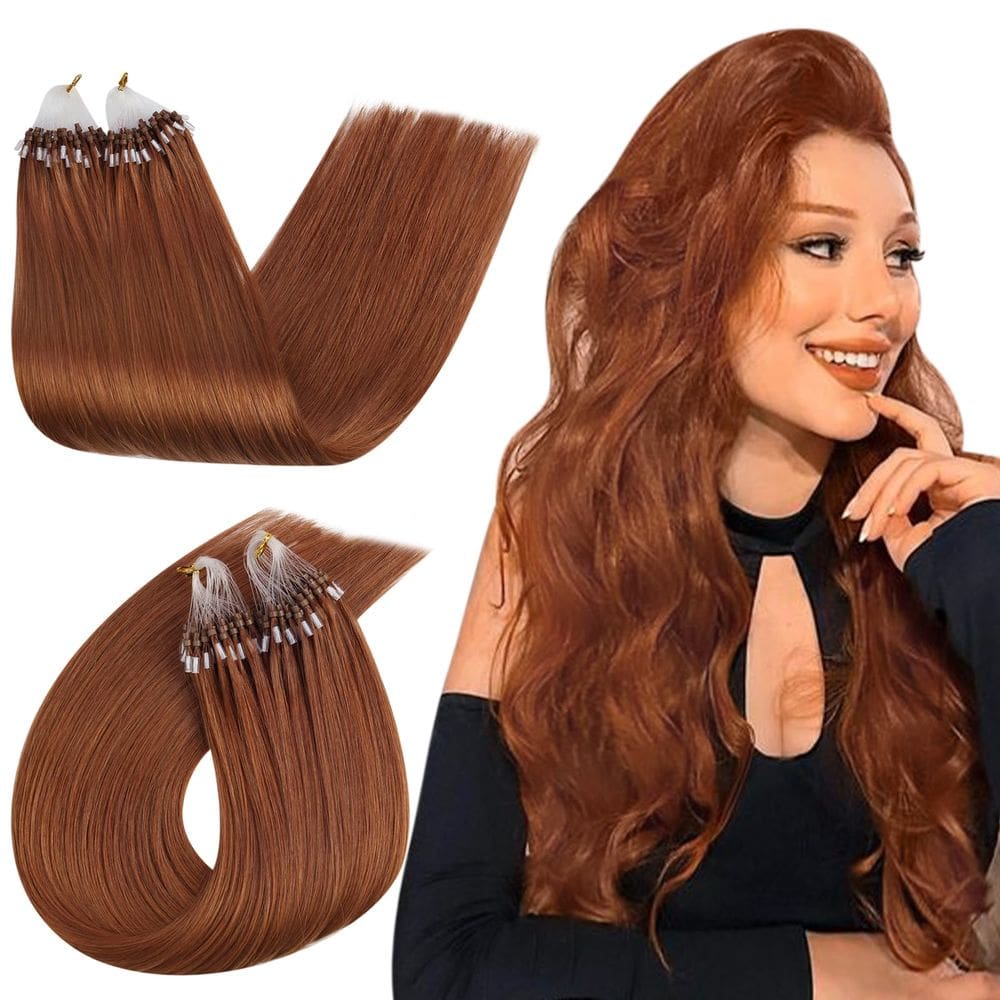 Extensões de cabelo Ugeat Microlink 45cm Copper Color 50g