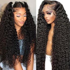 Perucas frontais de renda IJFMMEL Deep Wave 100% cabelo humano 22"