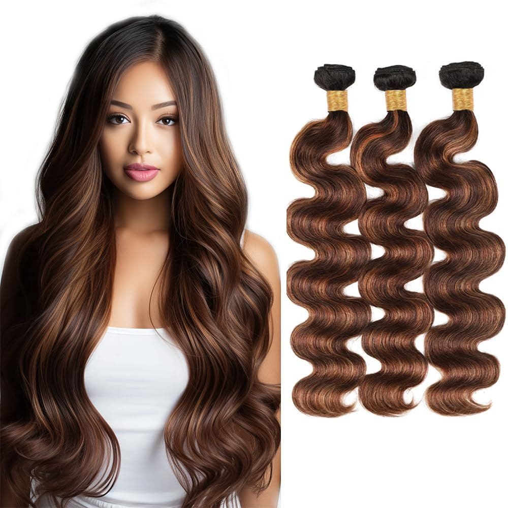 Extensões de cabelo Biottihair Chocolate Brown Body Wave 40-50cm