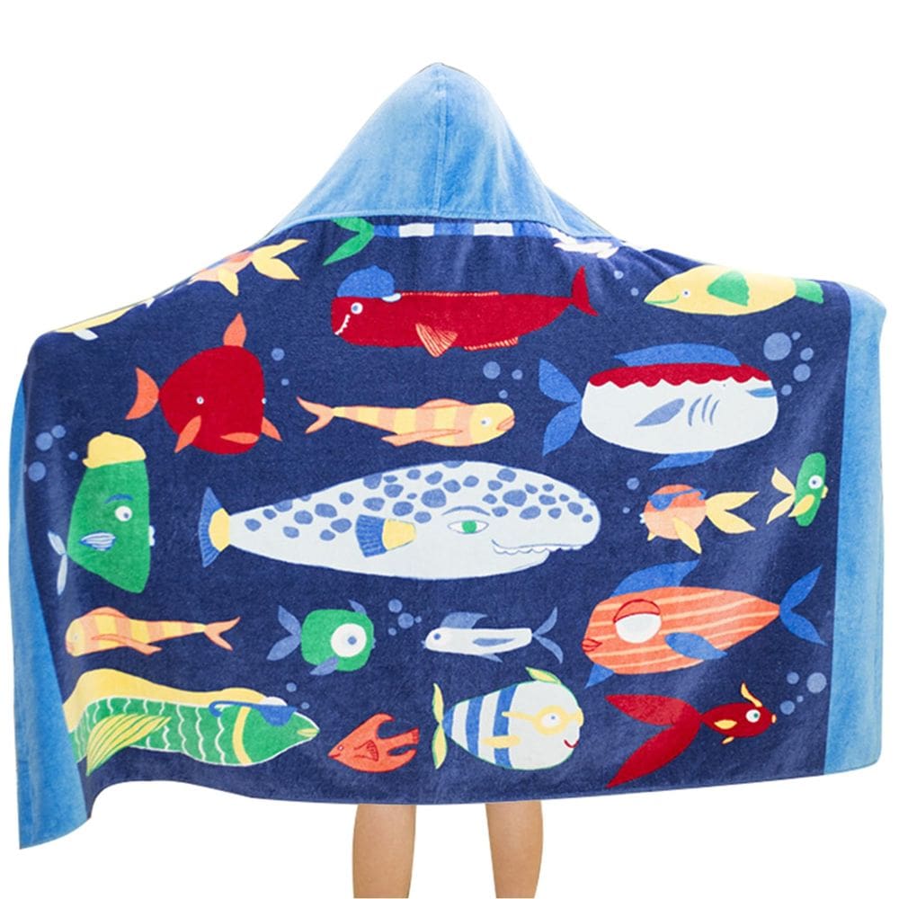 Toalha de banho Bavilk Kids com capuz para piscina de praia 100% algodão