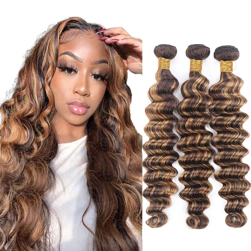 Pacotes de cabelo Freiuoke Deep Wave 8A Remy Virgin 30-40cm 3 pacotes