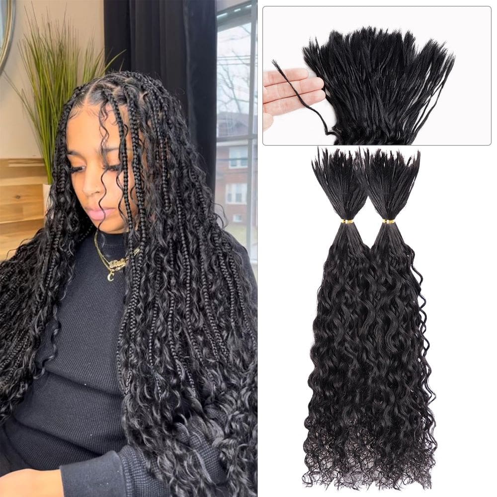 Cabelo trançado humano Amzluck Water Deep Wave 14 polegadas 340g