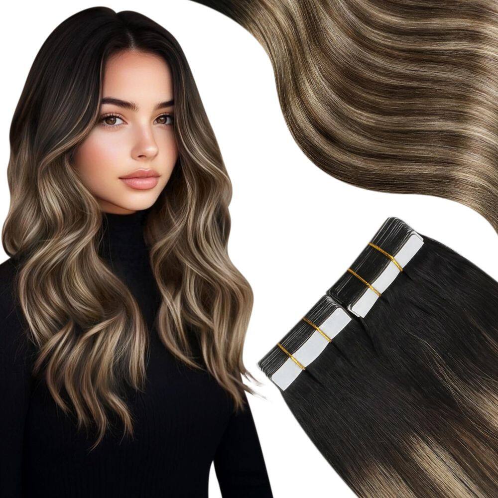 Fita adesiva em extensões de cabelo Moresoo 50cm Human Hair Silky Straight