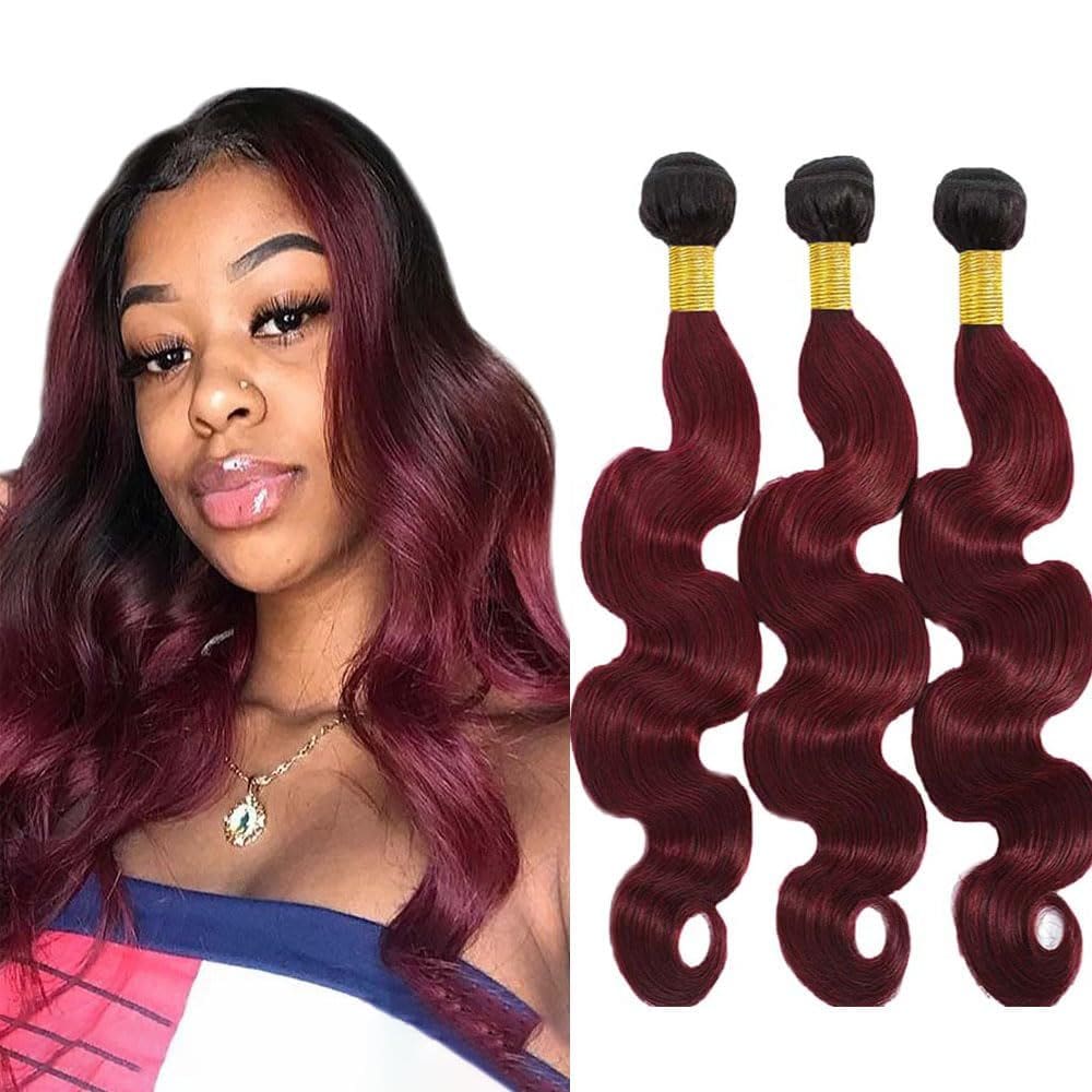 Pacotes de cabelo Biottihair Burgundy Ombre Body Wave 56-66cm