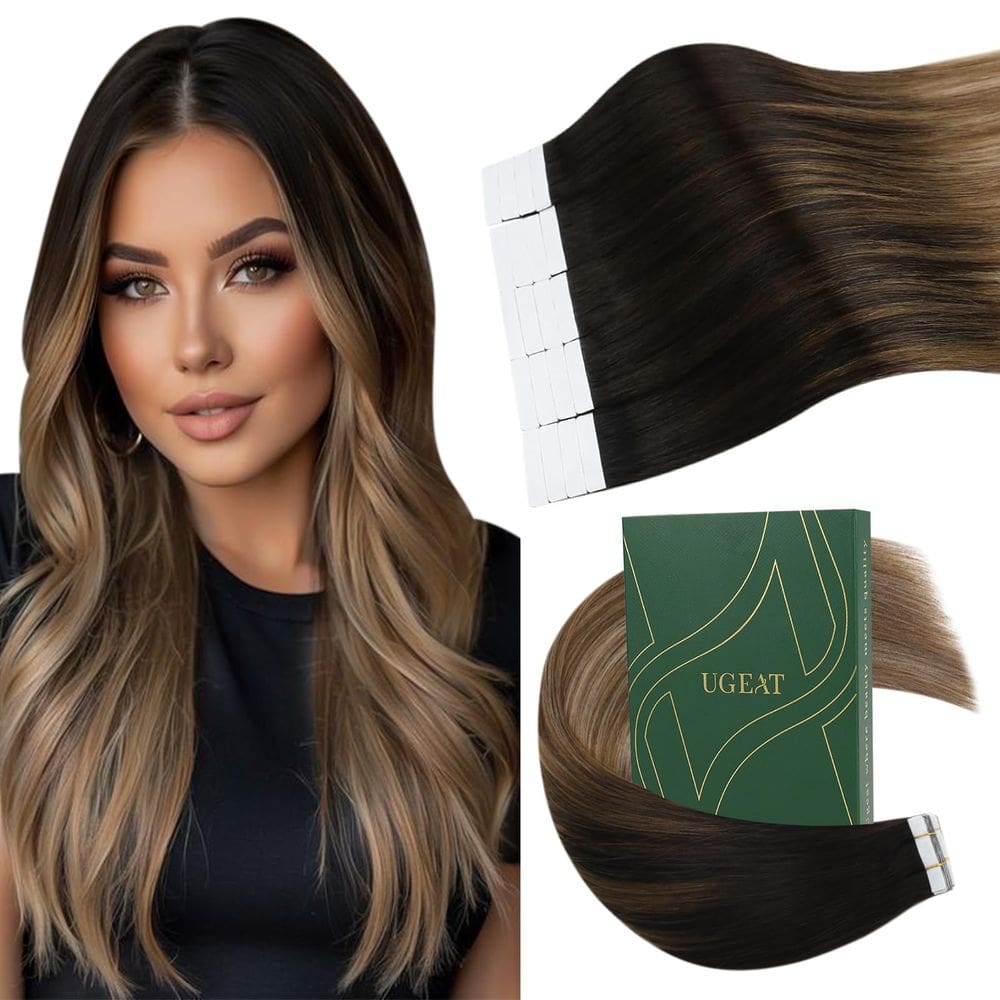 Fita adesiva em extensões de cabelo Ugeat Dark Brown Mix Medium Brown
