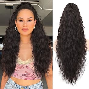 Extensão de rabo de cavalo ORSUNCER Claw, cabelo sintético encaracolado de 30 cm