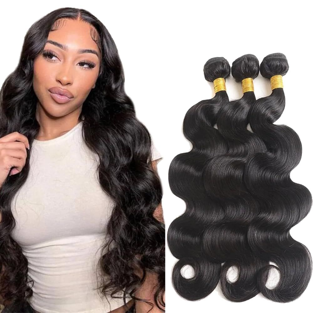 Pacotes de cabelo YOUNGHANN Brazilian Virgin Body Wave 3x40cm #1B