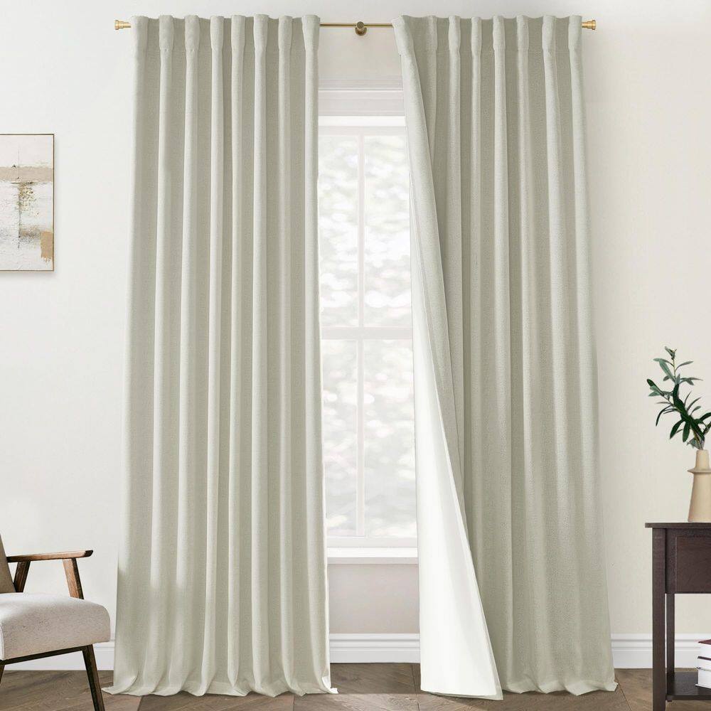 Cortinas PANELSBURG Blackout de linho com isolamento térmico de 96 polegadas