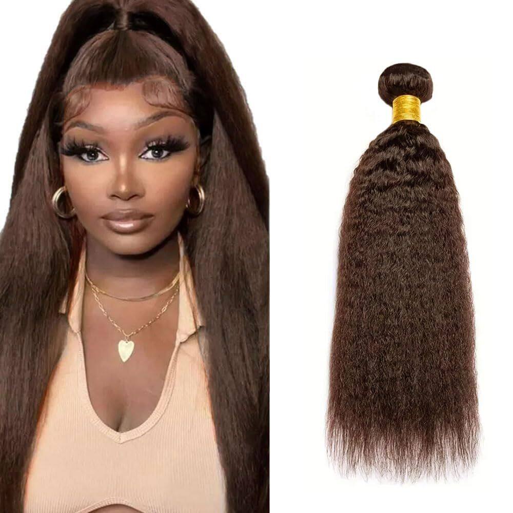 Pacotes de cabelo Raivide Chocolate Brown Kinky Straight #4 32in