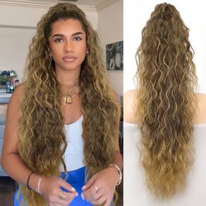 Extensão de rabo de cavalo ORSUNCER Claw, cabelo sintético encaracolado de 30 cm