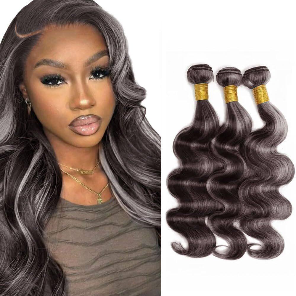 Pacotes de cabelo Raivide P4/Grey Body Wave Peruvian Virgin 45-55cm