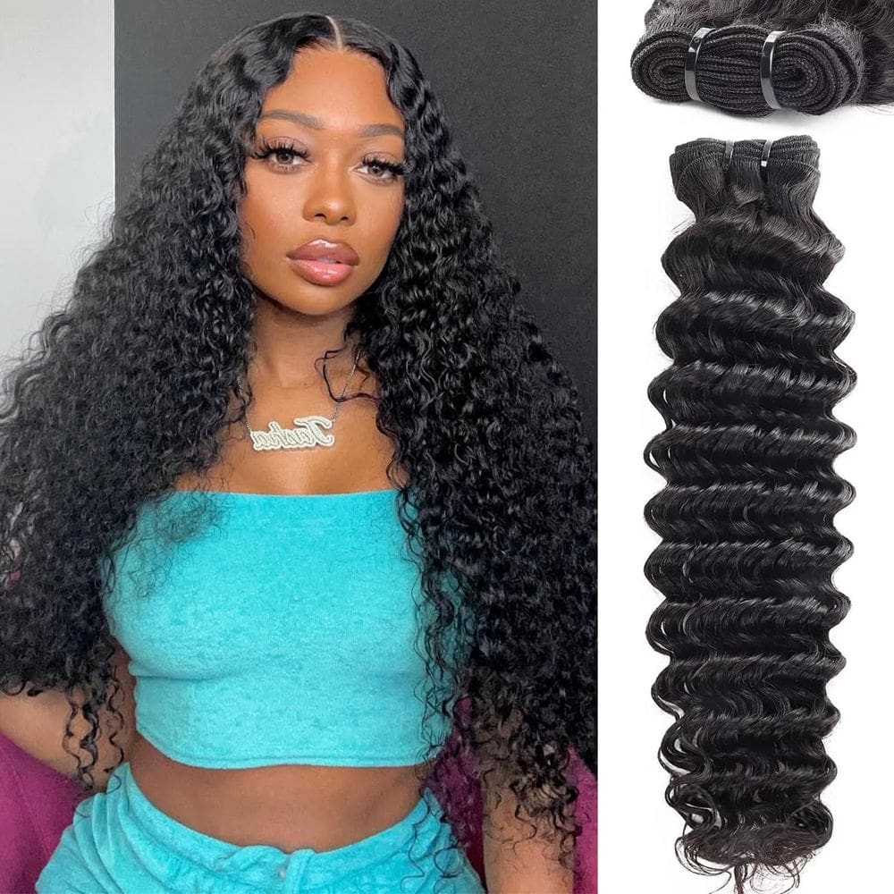 Extensões de cabelo NBRUW 12A Deep Wave 22" Virgin não processadas