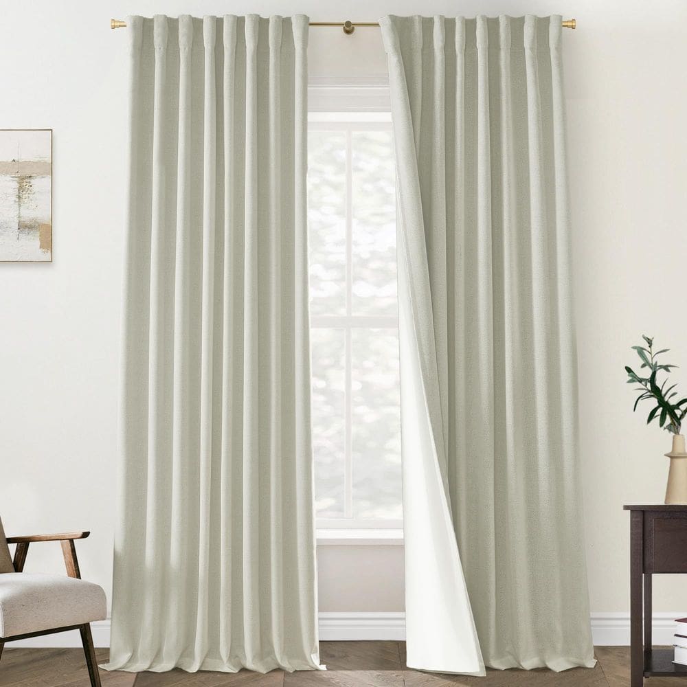 Conjunto de cortinas PANELSBURG Linen Blackout 240 cm de comprimento e 2 painéis
