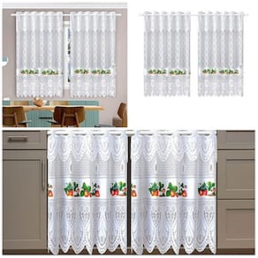 Kit Cortinas Renda Pia +Janela 2x1,2 Branca Morango