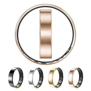 Rastreador de saúde Smart Ring Yuehetian ultrafino em ouro rosa