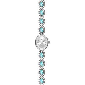 Relógio oval de cristal colorido vintage MASTOP Luxury para mulheres