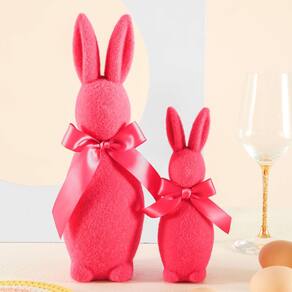 Decoração de coelhinho da Páscoa Amanman, 2 peças de rosa vermelha fofa para casa
