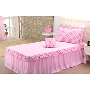 Kit Colcha Solteiro Infantil Princesa Rosa 03 Peças