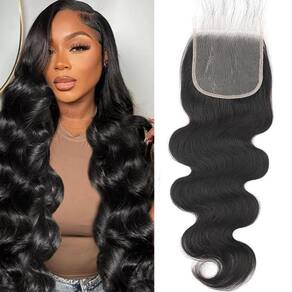 Fecho: AUTTO Body Wave 5x5 HD, transparente, 22cm, cabelo humano