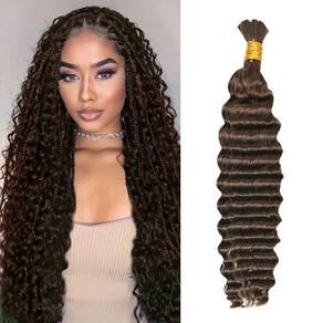 Cabelo trançado humano ocahsm Deep Wave 24 cm 50 g/1 pacote