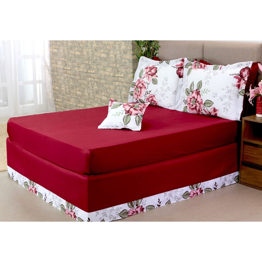 Jg De Lençol Casal / Queen 05 Pçs Amapola