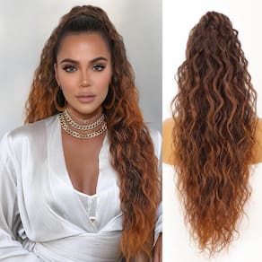 Extensão de rabo de cavalo ORSUNCER Claw, cabelo sintético encaracolado de 30 cm