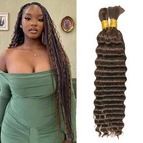 Cabelo trançado humano Ocahsm Deep Wave 24 cm 100g/2 pacotes 12A