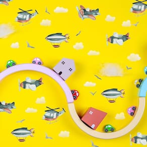 Decalques de parede astrkiz Boy Peel and Stick Airplane em aquarela