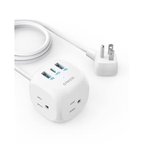 Power Strip Anker 20W USB C 321 com 3 tomadas e carregamento USB
