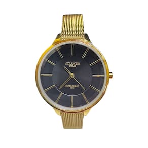 Relógio Atlantis Feminino Dourado Esteirinha Resistente 5atm