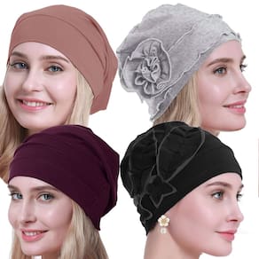 Chapéu Chemo Hat Beanie para mulheres, algodão osvyo, 4 peças