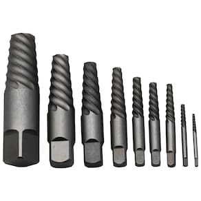 Conjunto de extrator de parafusos Drill America DEWEZS1-9 #1 -9 em aço carbono
