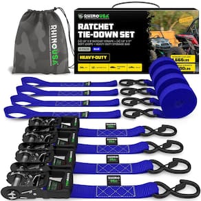 Ratchet Straps Rhino USA Heavy Duty 1,6 cm x 2,4 m 2367 kg, pacote com 4