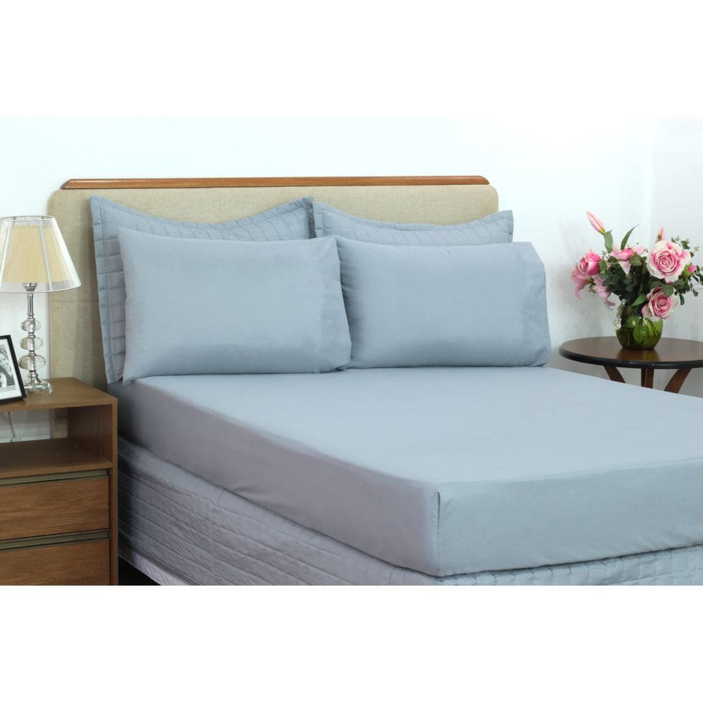 Jogo De Cama Lençol Microfibra King 03 Peças Cinza