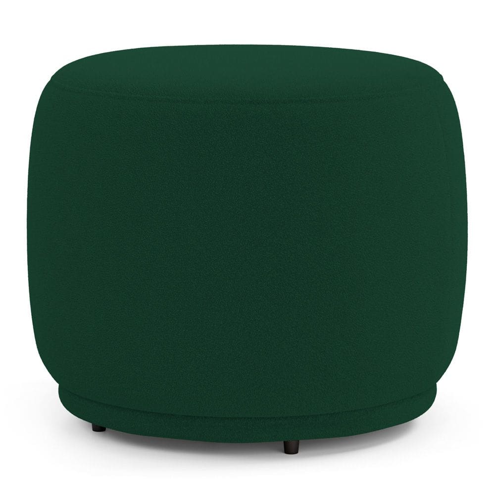 Puff Decorativo Orgânico Living Molly Redondo Bouclê Verde - Desk Design