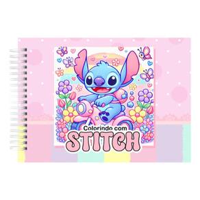 Livro De Colorir Stitch Capa Dura Desenhos Variados Folha Ac