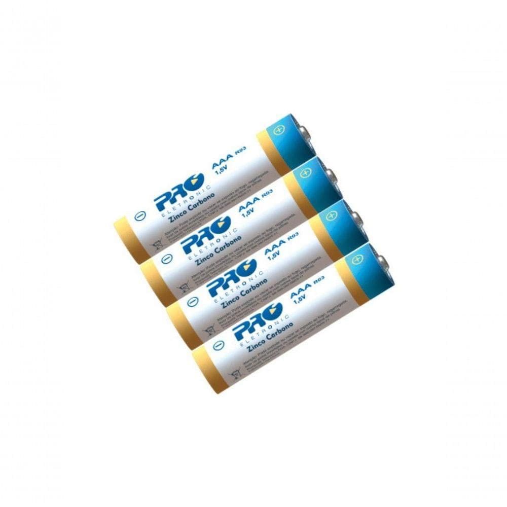Tubo 60 Pilhas Proeletronic Pqpc-aaa4 Zinco - 15 Packs Com 4 Unidades