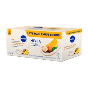 Sabonete em Barra Nivea Nutrição da Natureza Manteiga de Karité e Lima da Pérsia 6 Unidades de 80g cada