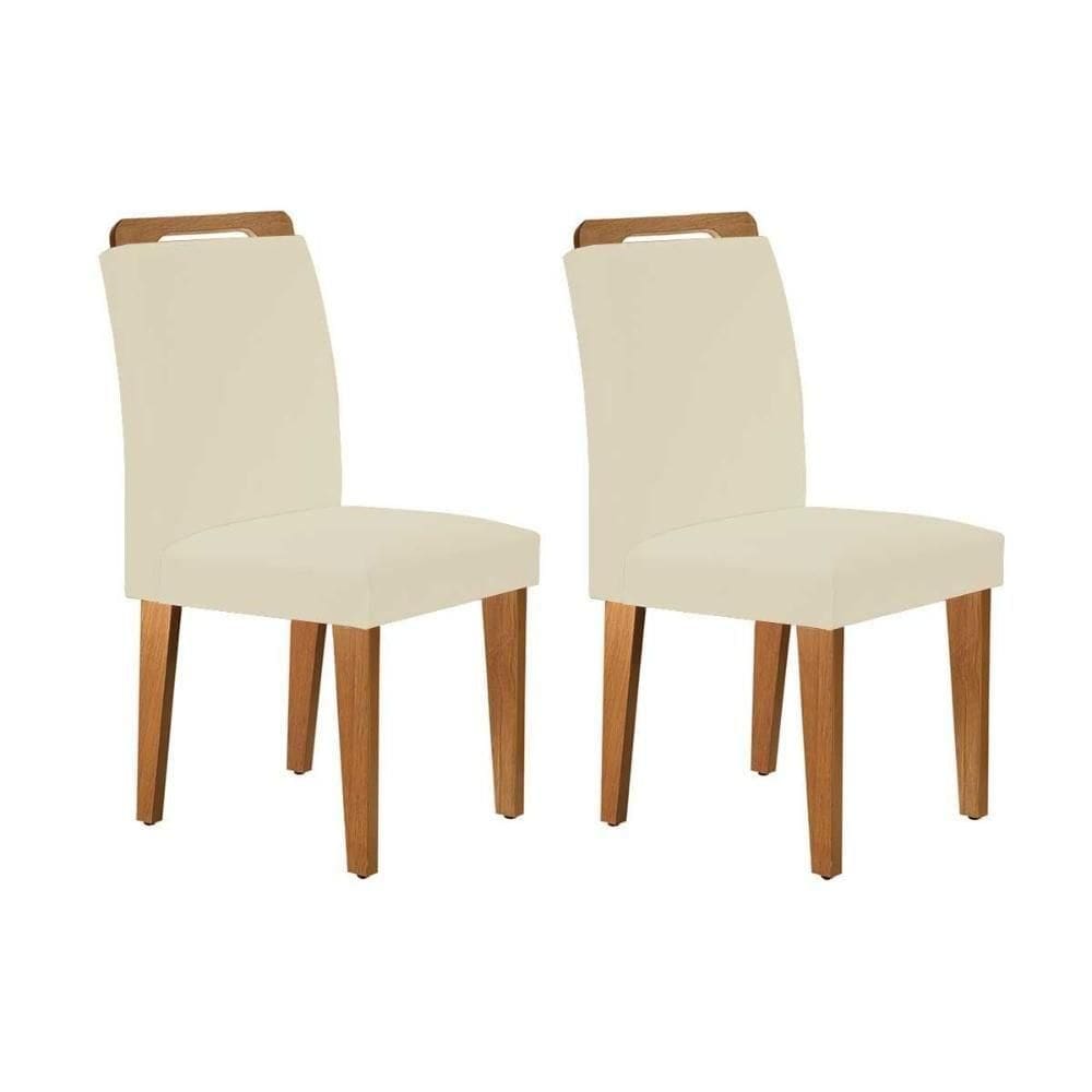 Kit 2 Cadeiras Sala Jantar Athenas 2 Un Imbuia-suede Creme - Rufato