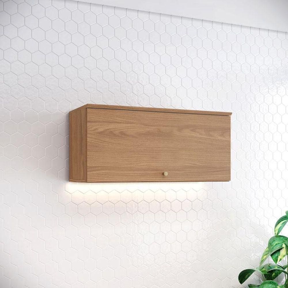 Armário Aéreo 1 Porta Basculante 80 Cm Ambiente Requinte Nature - Henn