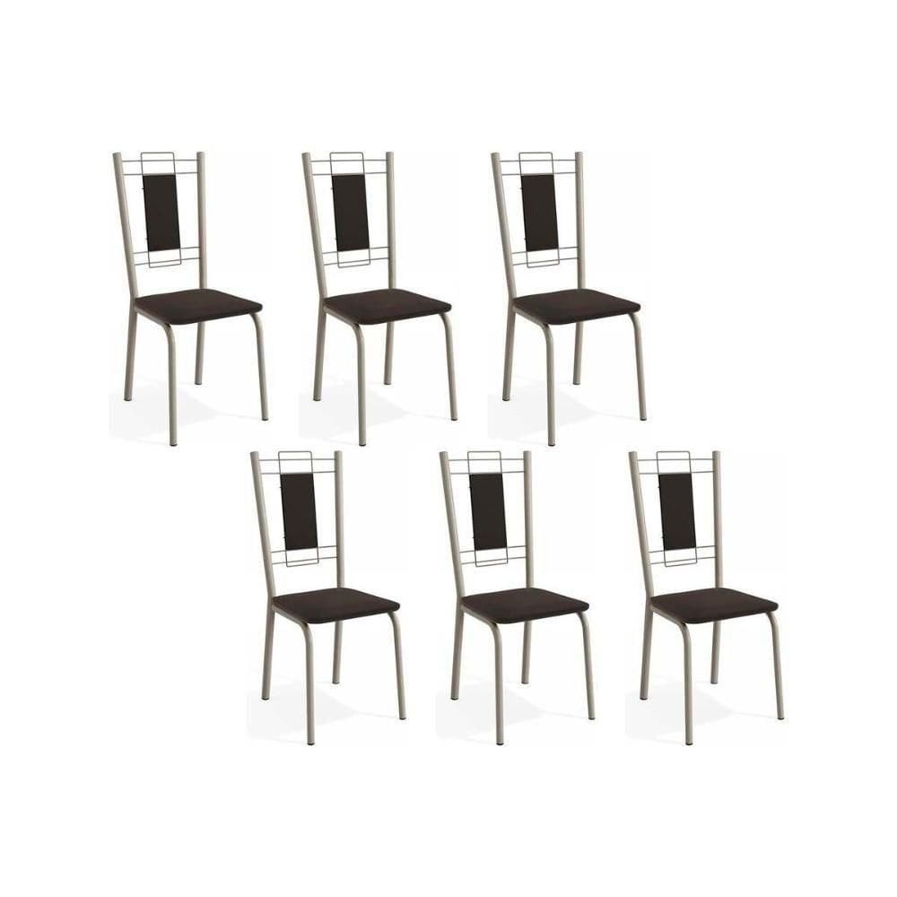 Cadeira De Cozinha Florença C005 Kit 6 Un Niquel Preto 110