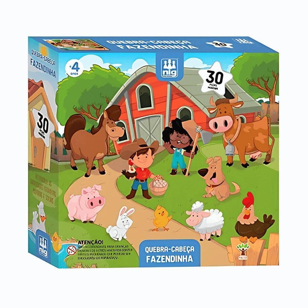 Puzzle Fazendinha Em Mdf 30 Peças - Nig