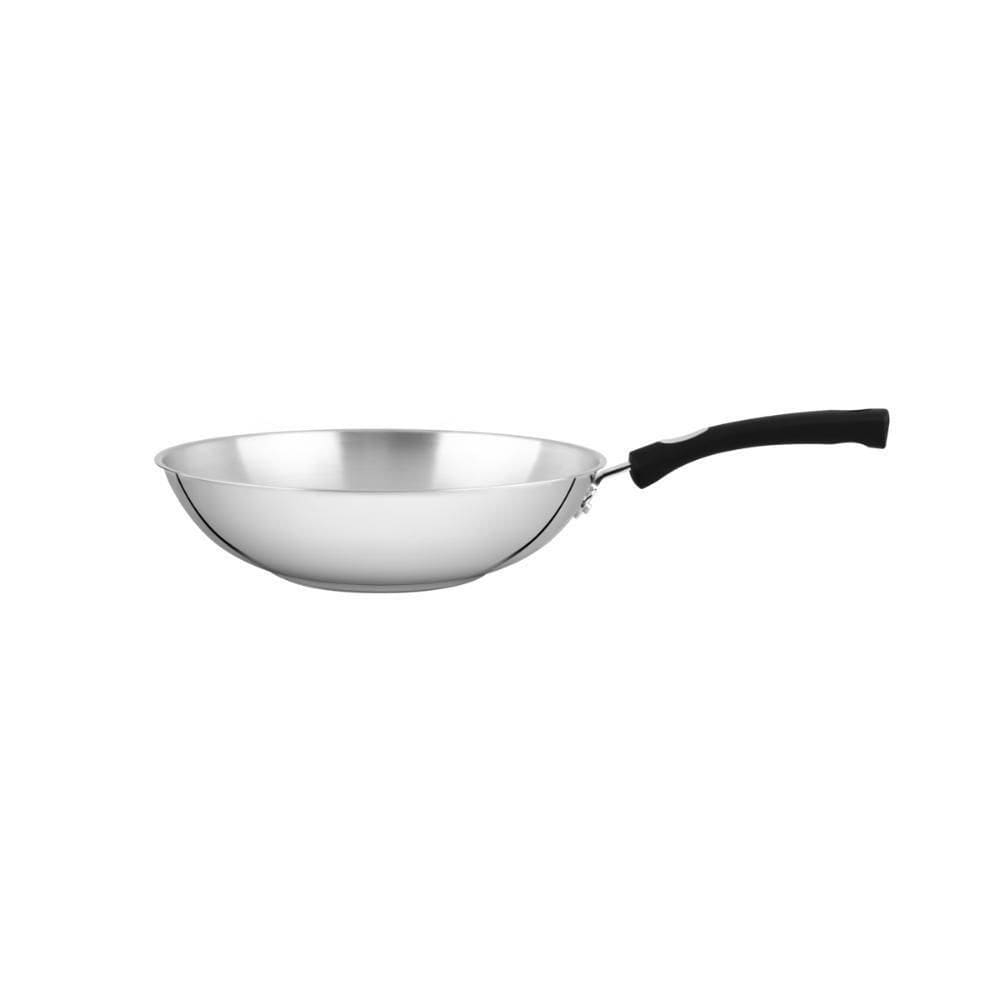 Wok Tramontina Solar Silicone Em Aço Inox Com Fundo Triplo 28 Cm 3,3 L