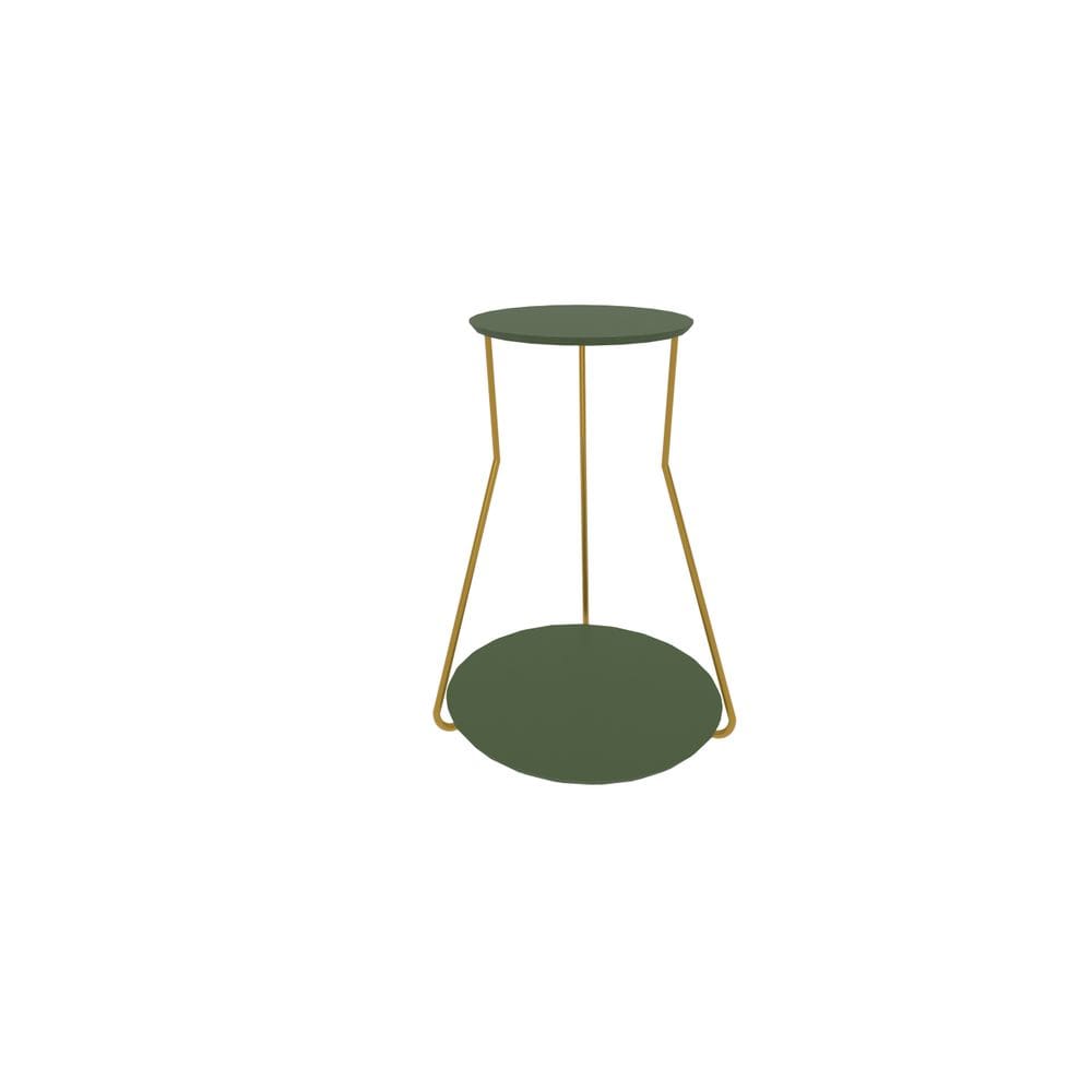 Mesa Lateral Industrial 2 Andares Dourado - Verde