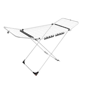 Varal De Chão Com Abas Big Aço Branco Abas Resistente 26kg