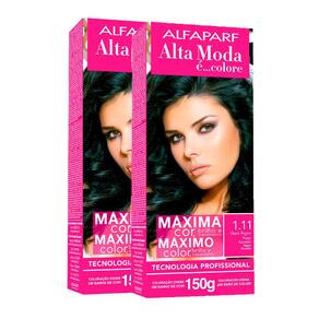 Kit 2X Tintura Creme Altamoda Alfaparf Ouro Negro 1.11