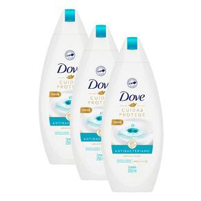 Kit 3 Sabonete Líquido Dove Antibacteriano Cuida e Protege 250ml